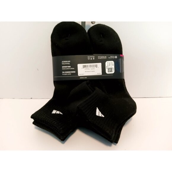 adidas Accessories - Adidas Womens Cushioned AEROREADY Socks 6 Pair Black Size 5-10 Comfortable